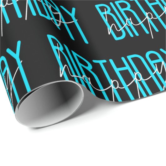 Gelukkige verjaardag op zwart cadeaupapier (Rol Hoek)