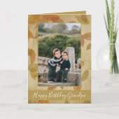 Gelukkige Verjaardag Opa Foto Herfst thema Kaart (Voorkant)