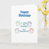 Gelukkige verjaardag opa - Handen Kaart (Gele Bloem)