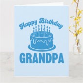 Gelukkige Verjaardag Opa Kaart met Taart Minimalis (Gele Bloem)