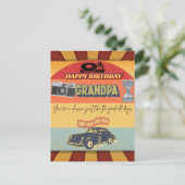 Gelukkige Verjaardag Opa Retro  Kaart (Staand voorkant)