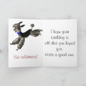 Gelukkige Verjaardag, Opgewekte Zwarte Poedel in Kaart (Binnen)