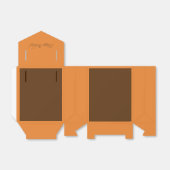 gelukkige verjaardag oranje en bruine doos bedankdoosjes (Uitgevouwen)