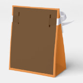 gelukkige verjaardag oranje en bruine doos bedankdoosjes (Achterkant)