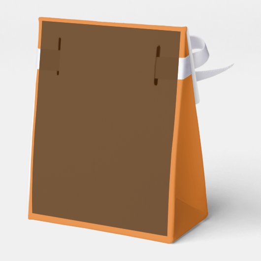 gelukkige verjaardag oranje en bruine doos bedankdoosjes (Achterkant)