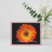 Gelukkige verjaardag oranje gerbera daisy briefkaart (Staand voorkant)