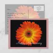 Gelukkige verjaardag oranje gerbera daisy briefkaart (Voorkant / Achterkant)