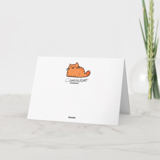 Gelukkige Verjaardag Oranje Kat Mam Kaart (Achterkant)