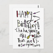Gelukkige verjaardag (ouder dan ik) briefkaart (Voorkant / Achterkant)