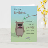 Gelukkige verjaardag, ouder worden grizzly details kaart (Gele Bloem)