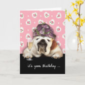 Gelukkige verjaardag, ouder worden, humor, hond me kaart (Gele Bloem)