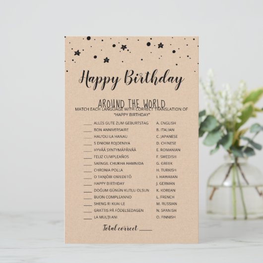 Gelukkige Verjaardag over de hele wereld Verjaarda (Staand voorkant)