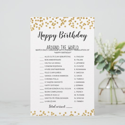 Gelukkige Verjaardag over de hele wereld Verjaarda (Staand voorkant)