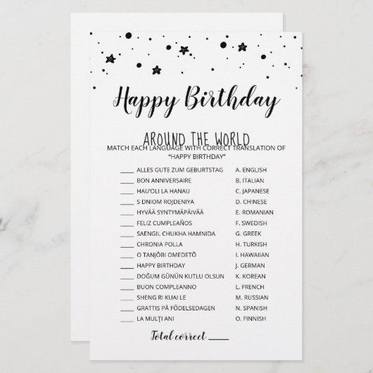 Gelukkige Verjaardag over de hele wereld Verjaarda (Voorkant / Achterkant)