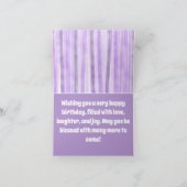 Gelukkige Verjaardag Paarse Gestreepte Custom Kaart (Binnen)