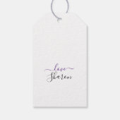 Gelukkige Verjaardag Paarse Iris Cadeaulabel (Achterkant)