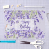 Gelukkige Verjaardag Paarse Lavendelbloemen Tissuepapier (Craft)
