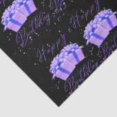 Gelukkige Verjaardag  Paarse Weefseldocument Tissuepapier (Detail)