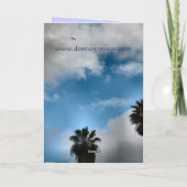 Gelukkige Verjaardag palmbomen en lucht Kaart (Achterkant)