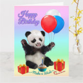 GELUKKIGE VERJAARDAG PANDA KAART (Gele Bloem)