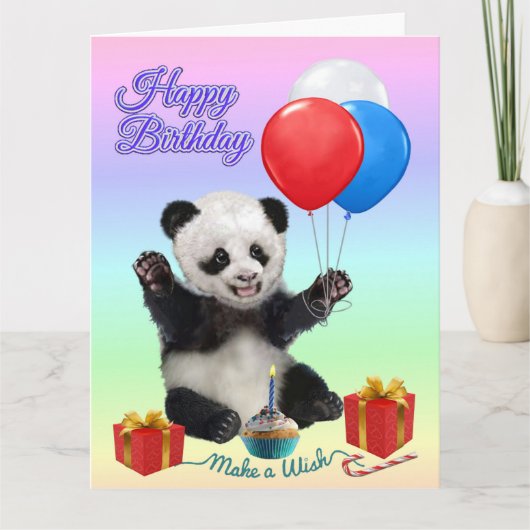 GELUKKIGE VERJAARDAG PANDA KAART (Voorkant)