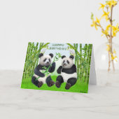 Gelukkige verjaardag Panda Kaart (Gele Bloem)