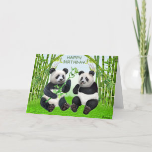 Gelukkige verjaardag Panda Kaart