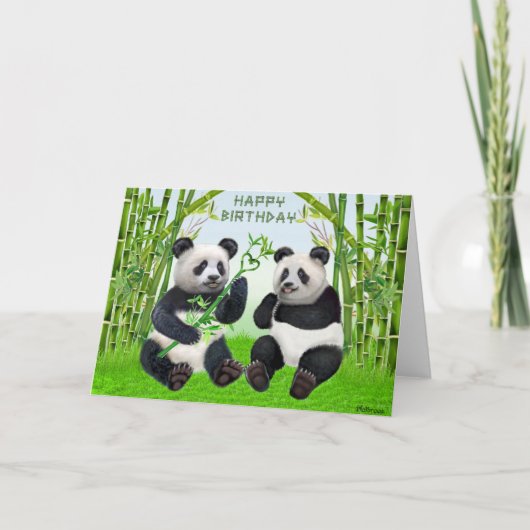 Gelukkige verjaardag Panda Kaart (Voorkant)