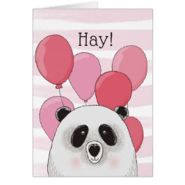 Gelukkige verjaardag. Panda. Roze kinder dierkaart