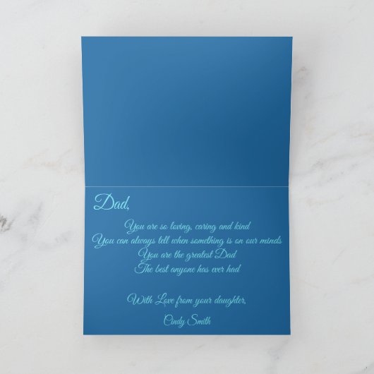 Gelukkige Verjaardag Pap 0758 Kaart (Binnen)