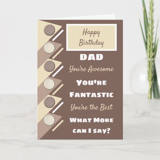 Gelukkige Verjaardag Pap je bent de beste bruine c Kaart (Voorkant)
