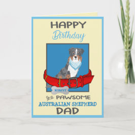 Gelukkige Verjaardag Papa Australian Shepherd Gepe Kaart