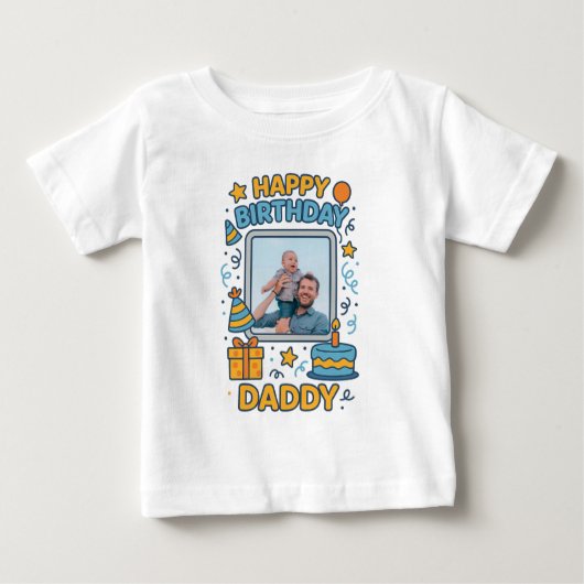 GELUKKIGE VERJAARDAG PAPA BABY KLEDING AANGEPASTE (Voorkant)