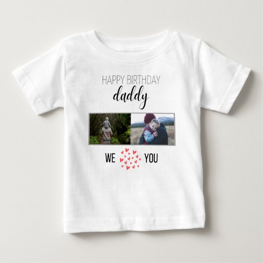 GELUKKIGE VERJAARDAG PAPA BABY KLEDING AANGEPASTE  (Voorkant)