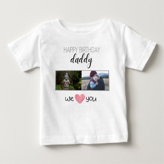 GELUKKIGE VERJAARDAG PAPA BABY KLEDING AANGEPASTE (Voorkant)