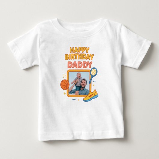 GELUKKIGE VERJAARDAG PAPA BABY KLEDING AANGEPASTE  (Voorkant)