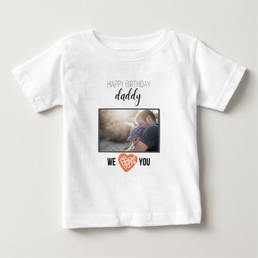 GELUKKIGE VERJAARDAG PAPA BABY KLEDING AANGEPASTE  (Voorkant)