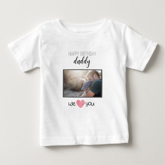 GELUKKIGE VERJAARDAG PAPA BABY KLEDING AANGEPASTE  (Voorkant)