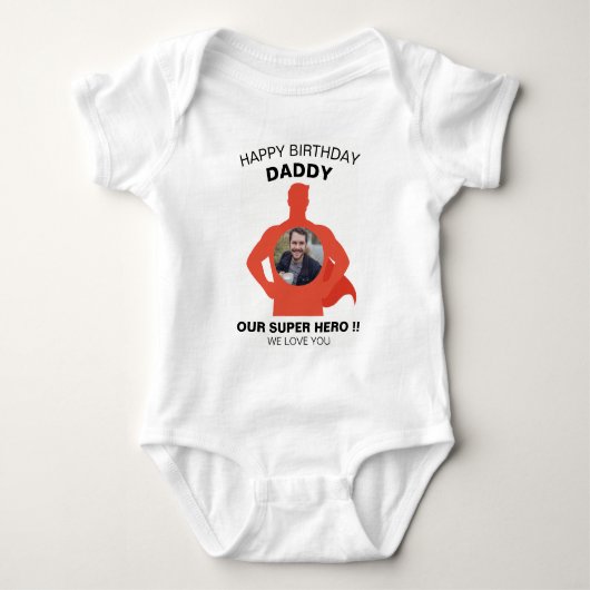 GELUKKIGE VERJAARDAG PAPA BABY KLEDING AANGEPASTE ROMPER (Voorkant)