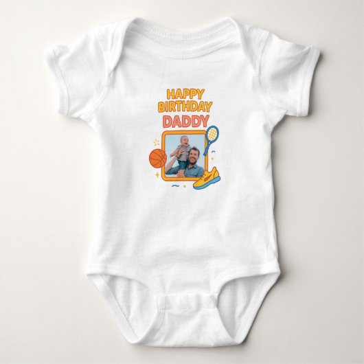 GELUKKIGE VERJAARDAG PAPA BABY KLEDING AANGEPASTE  ROMPER (Voorkant)