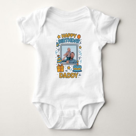 GELUKKIGE VERJAARDAG PAPA BABY KLEDING AANGEPASTE ROMPER (Voorkant)