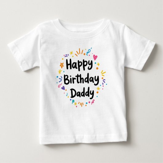 GELUKKIGE VERJAARDAG PAPA BABYKLEDING (Voorkant)