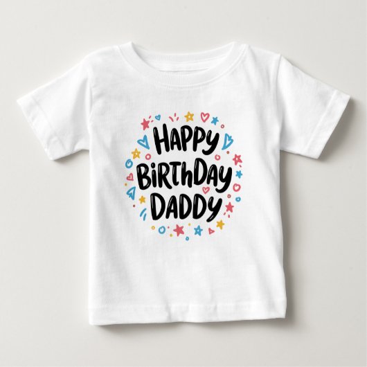 GELUKKIGE VERJAARDAG PAPA BABYKLEDING (Voorkant)