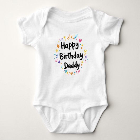 GELUKKIGE VERJAARDAG PAPA BABYKLEDING ROMPER (Voorkant)