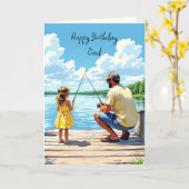 Gelukkige verjaardag papa | Dochter en vader Gevis Kaart (Gele Bloem)