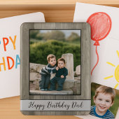 Gelukkige Verjaardag Papa Foto Rustiek Hout Magneet