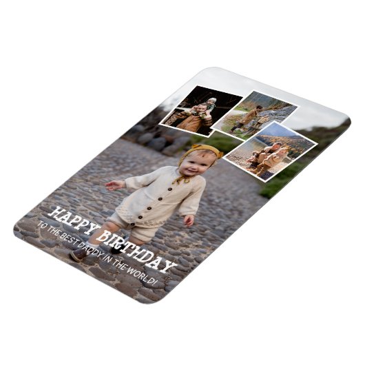 Gelukkige Verjaardag Papa Fotocollage Magneet (Linkerzijde)