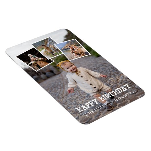 Gelukkige Verjaardag Papa Fotocollage Magneet (Rechterzijde)