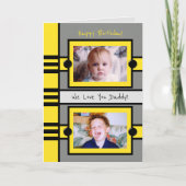 Gelukkige Verjaardag Papa grijs geel foto hou van  Kaart (Voorkant)