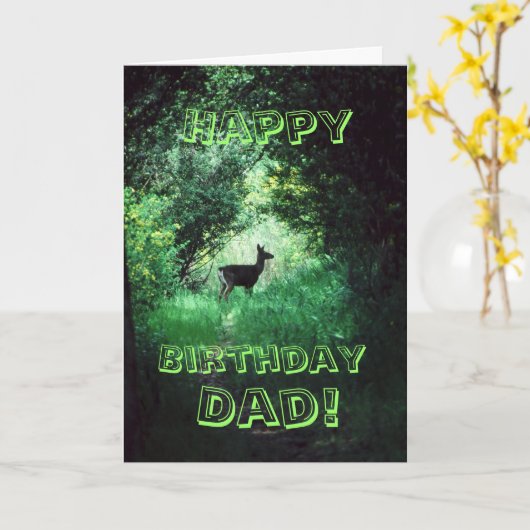 Gelukkige verjaardag papa! Herten in bossen Kaart (Gele Bloem)